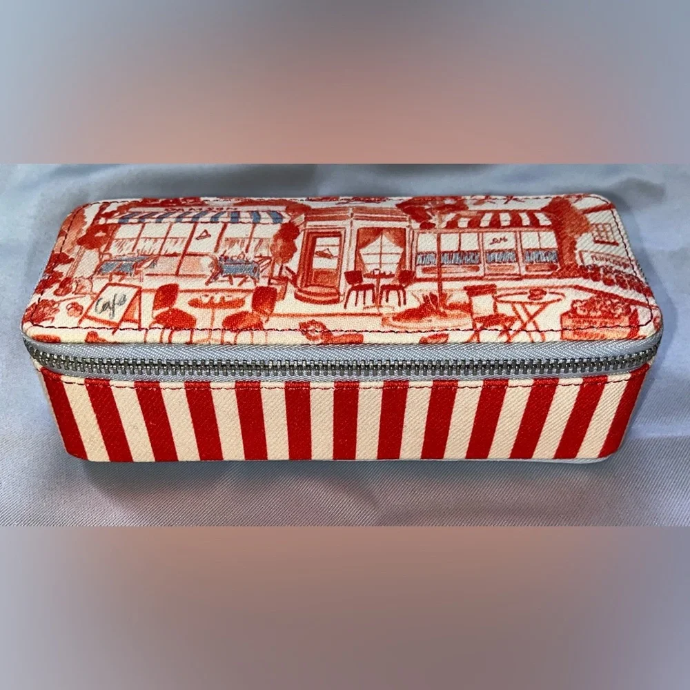 Damson Madder Striped Fabric Jewelry Box